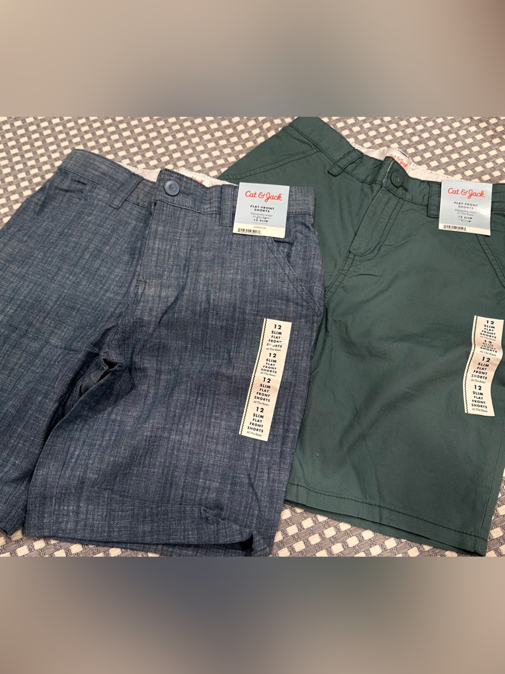 Cat & Jack Boys' Shorts Set - Chambray Blue & Forest Green